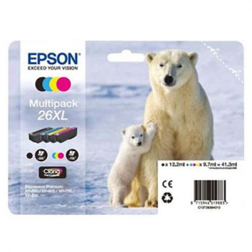 Tinteiro Epson XP600/XP700 Claria Premium nº26XL Pack 4Cores , Epson , EPST26364010 , 8715946519883